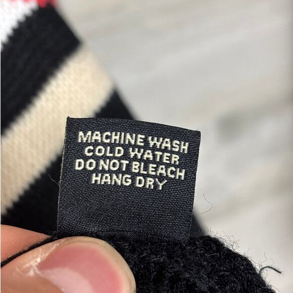 Iris Women’s M Black Orange Boho Long Sleeve Fringe Cardigan Sweater Soft Cozy - Picture 6 of 6